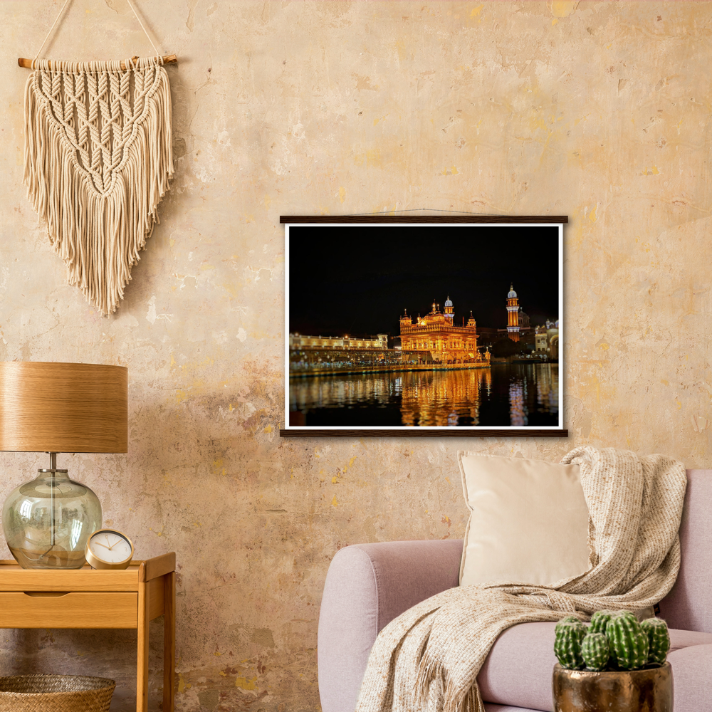 Harmandir Sahib Amritsar Archival Matte Wooden Framed Poster, Poster, Acrylic, Hangers, wood print - Myparamatma