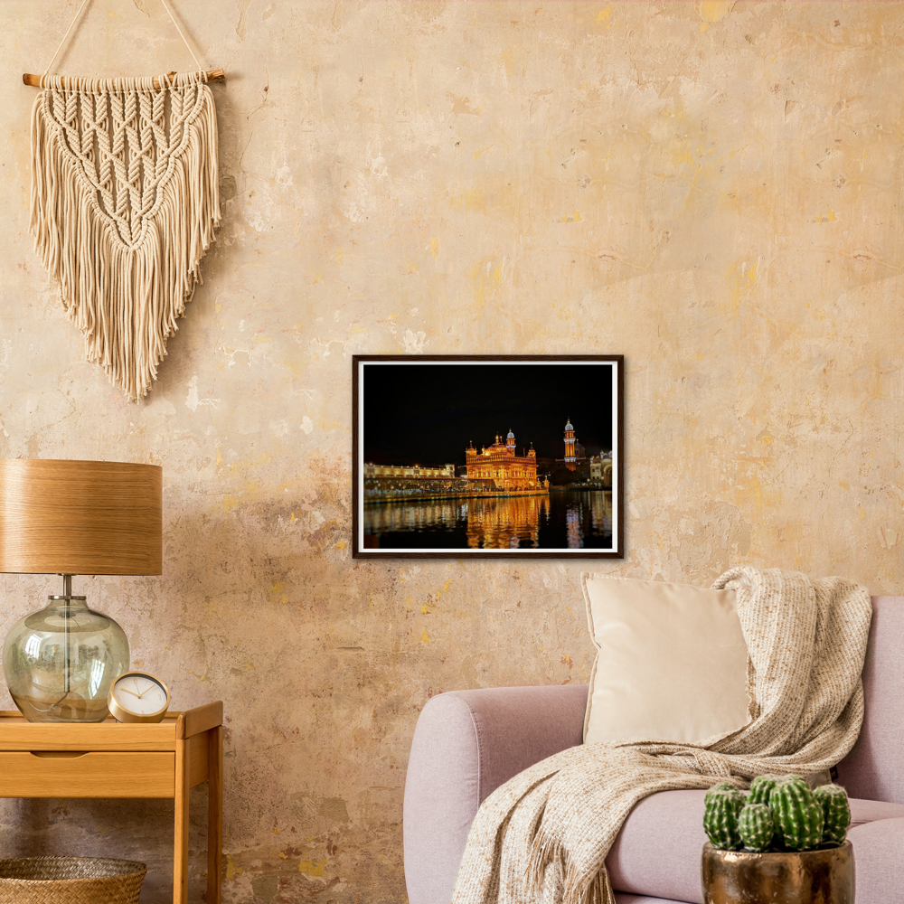 Harmandir Sahib Amritsar Archival Matte Wooden Framed Poster, Poster, Acrylic, Hangers, wood print - Myparamatma