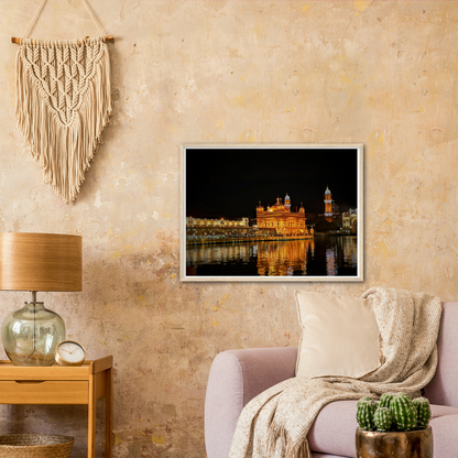 Harmandir Sahib Amritsar Archival Matte Wooden Framed Poster, Poster, Acrylic, Hangers, wood print - Myparamatma