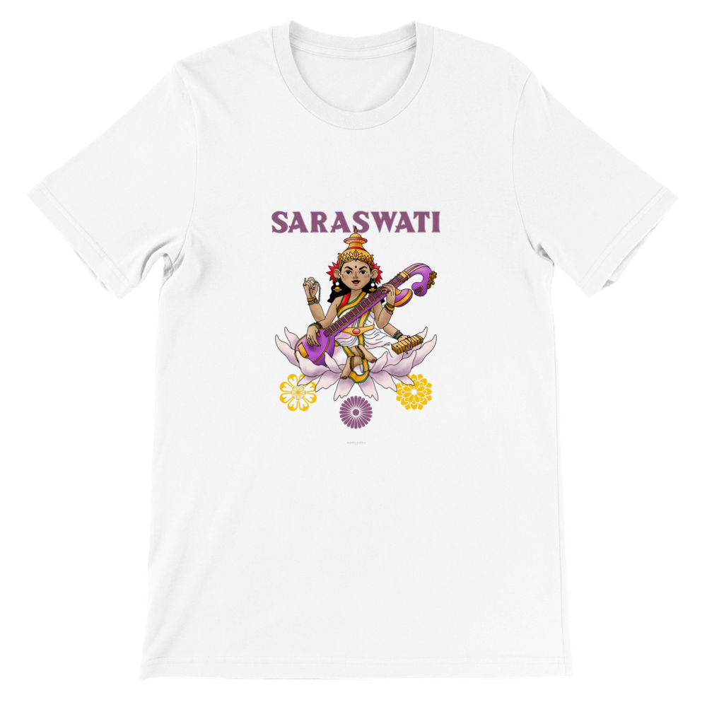 SARASVATI, HINDU GODS, HINDUISM Premium Unisex Crewneck T-shirt - Myparamatma