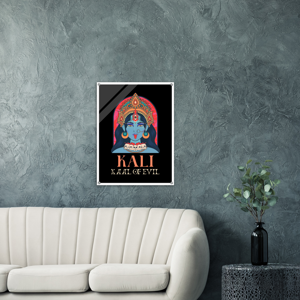 Kali Ma Kaal of Evil Premium Matte Paper Wooden Framed Poster - Myparamatma