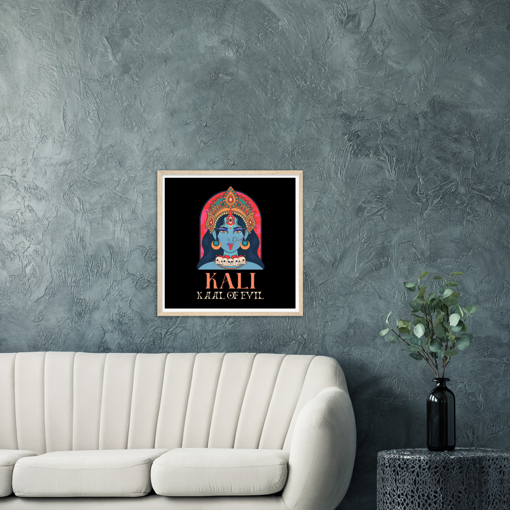 Kali Ma Kaal of Evil Premium Matte Paper Wooden Framed Poster - Myparamatma