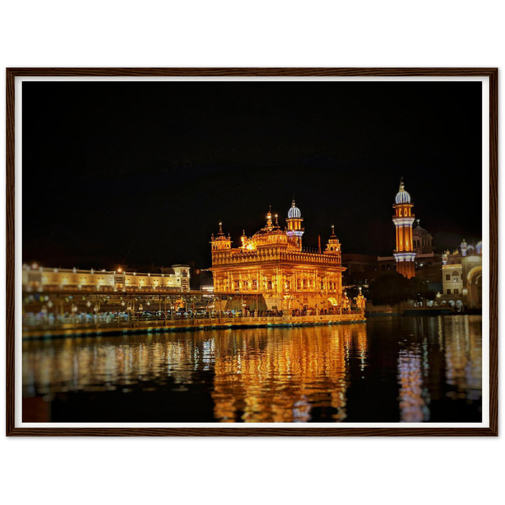 Harmandir Sahib Amritsar Archival Matte Wooden Framed Poster, Poster, Acrylic, Hangers, wood print - Myparamatma