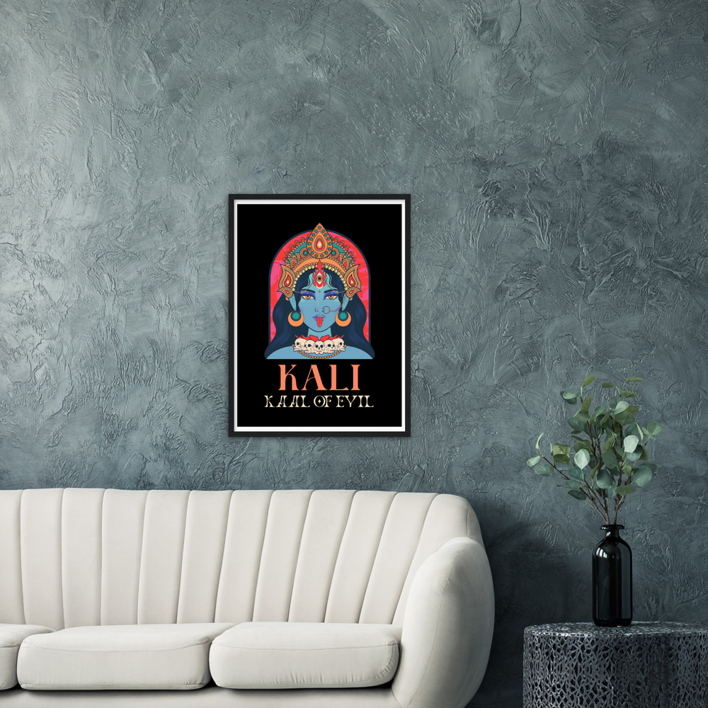 Kali Ma Kaal of Evil Premium Matte Paper Wooden Framed Poster - Myparamatma