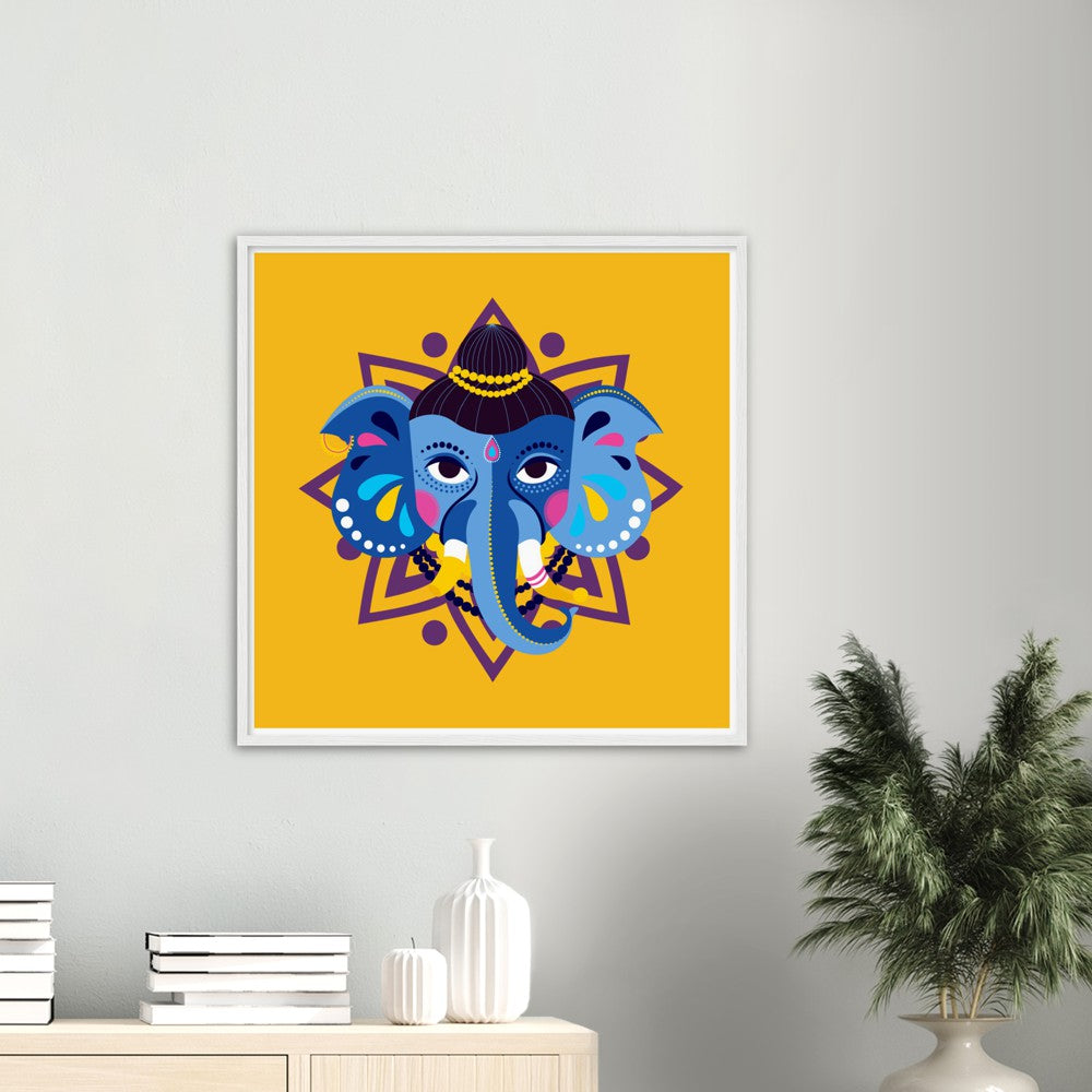 Little Ganesha Hindu Gods Hinduism Premium Matte Paper Wooden Framed Poster - Myparamatma