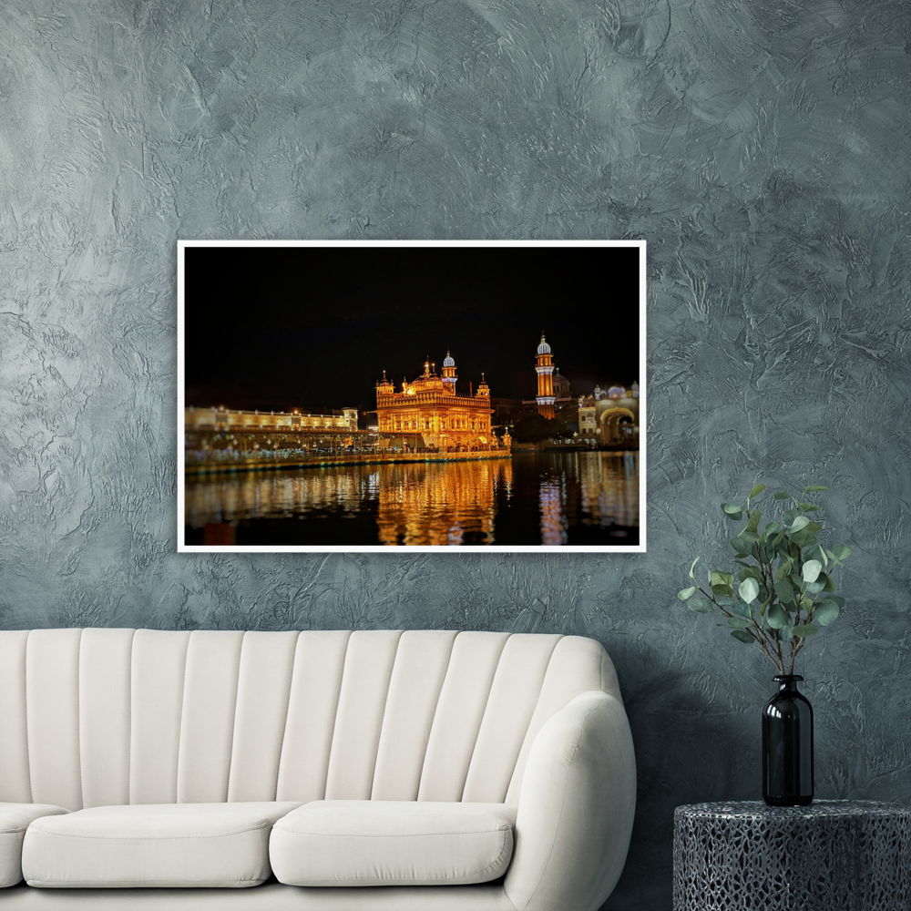 Harmandir Sahib Amritsar Archival Matte Wooden Framed Poster, Poster, Acrylic, Hangers, wood print - Myparamatma