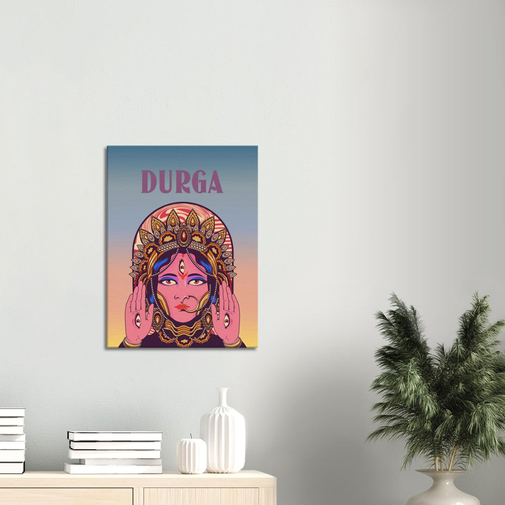 Durga Mata Brushed Aluminum Print, Poster, Canvas - Myparamatma