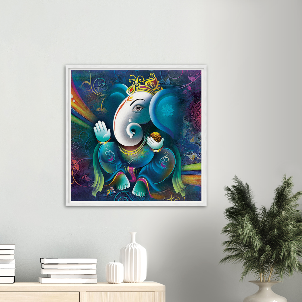 Ganesha Ganesh ji Archival Matte Paper Wooden Framed Poster - Myparamatma