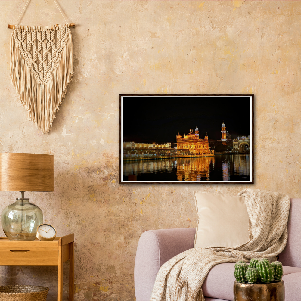 Harmandir Sahib Amritsar Archival Matte Wooden Framed Poster, Poster, Acrylic, Hangers, wood print - Myparamatma