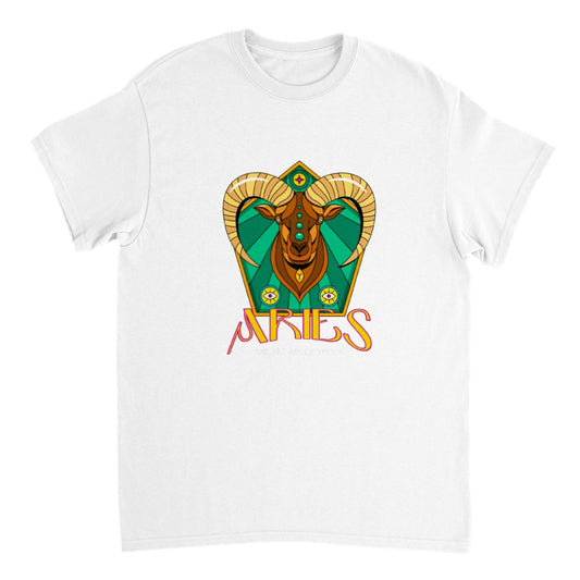 Aries Zodiac Sign Heavyweight Unisex Crewneck T-shirt