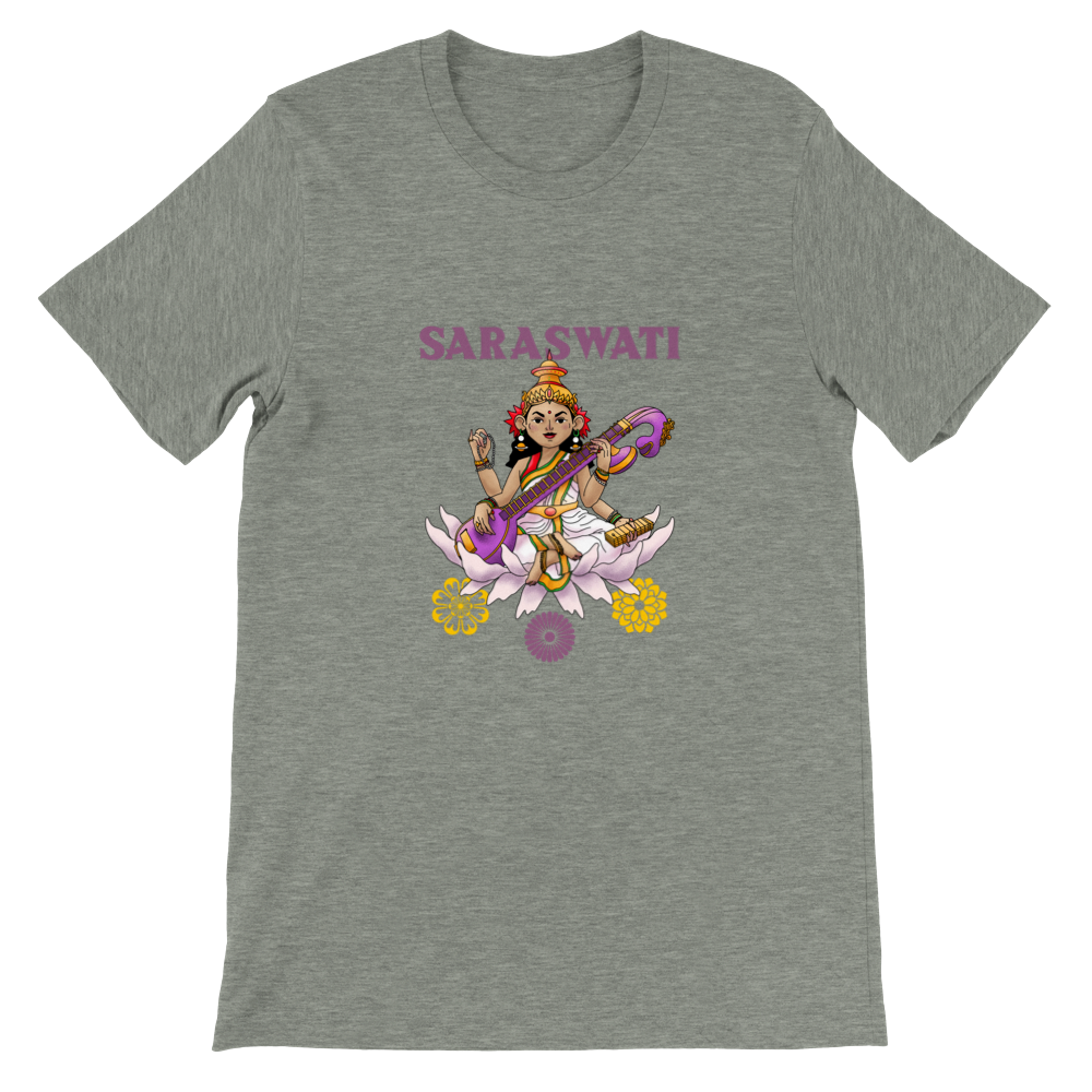 SARASVATI, HINDU GODS, HINDUISM Premium Unisex Crewneck T-shirt - Myparamatma