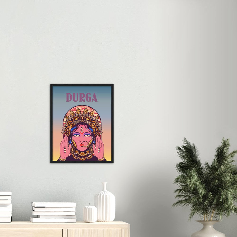 Durga Mata Brushed Aluminum Print, Poster, Canvas - Myparamatma